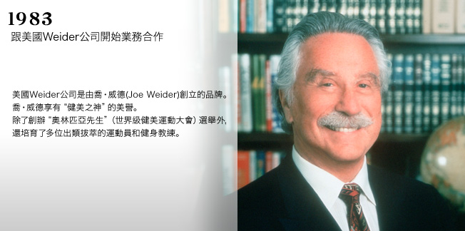 1983 跟美國Weider公司開始業務合作